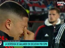 La emoción de Quintero en la despedida de Gallardo