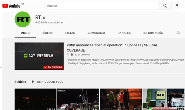 Youtube suspende monetización de contenidos de cadenas rusas