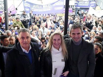 Sebastián Pareja, Karina Milei y Martín Menem