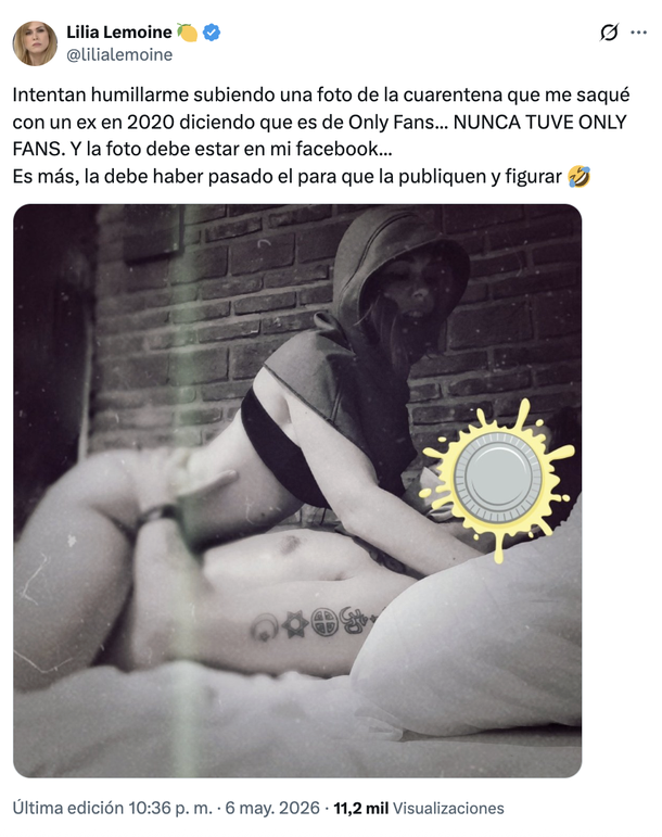 Lilia Lemoine poste&oacute; una foto de alto contenido er&oacute;tico para desmentir tener OnlyFans.