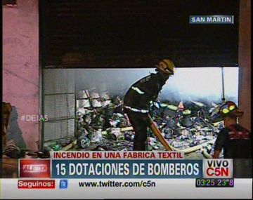 Se produjo un incendio en una fábrica textil de San Martín
