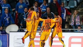 sin messi ni mascherano, barcelona le gano al getafe y se subio a la punta sin messi ni mascherano, barcelona le gano al getafe y se subio a la punta