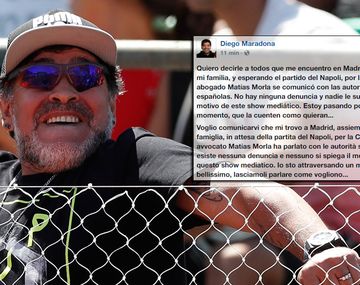 Maradona publicó un mensaje en Facebook.