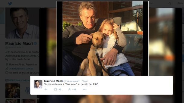 Macri, confiado en llegar a la Casa Rosada: presentó a su perro Balcarce