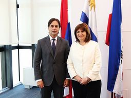 El presidente Luis Lacalle Pou y la candidata presidencial argetntina Patricia Bullrich. El presidente Luis Lacalle Pou y la candidata presidencial argetntina Patricia Bullrich.