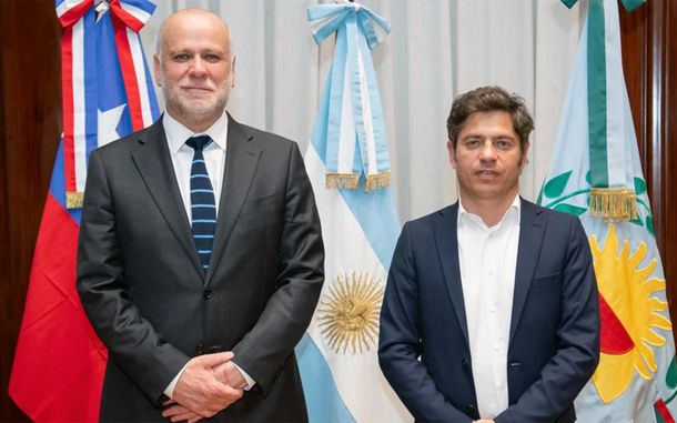 Ministro chileno Álvaro Elizalde y gobernador Axel Kicillof.