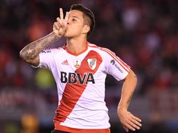 El festejo de Driussi tras el segundo gol de River ante Melgar El festejo de Driussi tras el segundo gol de River ante Melgar
