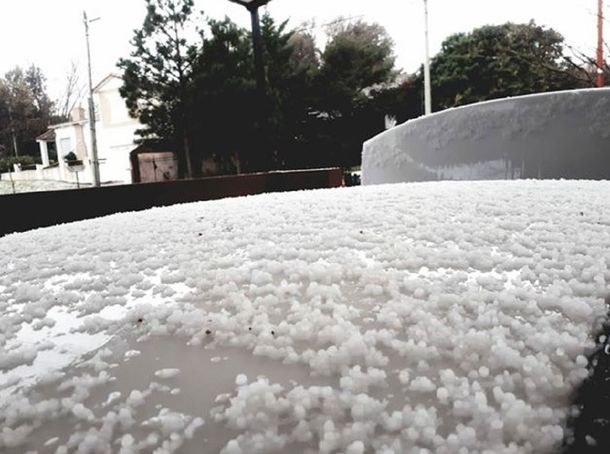 Graupel en provincia de Buenos Aires - Crédito: @SMN_Argentina