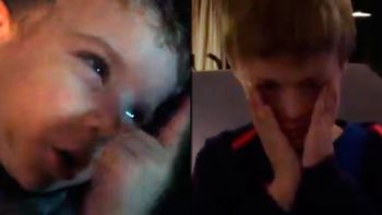 desconsolados: dos nenes lloran la partida de barovero de river desconsolados: dos nenes lloran la partida de barovero de river