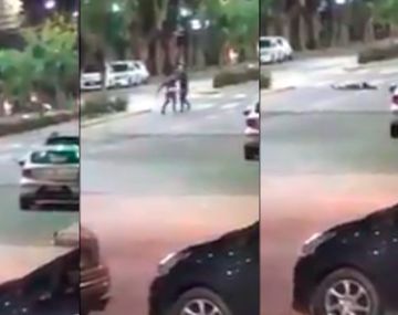Brutal pelea en La Plata: le partió una baldosa en la cabeza y quedó grabado por las cámaras