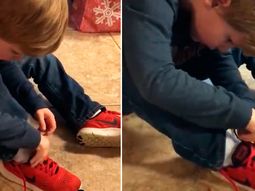 Un nene se vuelve viral por la forma en la que se ata los cordones Un nene se vuelve viral por la forma en la que se ata los cordones