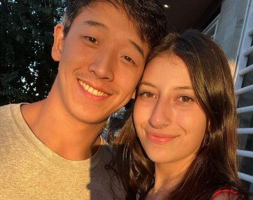 Martín Ku y su novia Marisol.