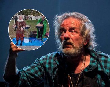 Delicado momento: grabaron a Pablo Alarcón actuando a la gorra