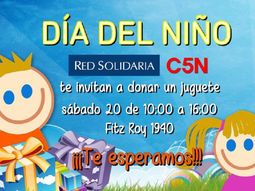 C5N, R10 y Red Solidaria te invitan a donar un juguete por el Día del Niño
