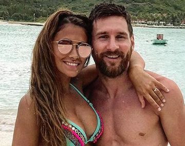 Antonela Roccuzzo&nbsp;y Leo Messi