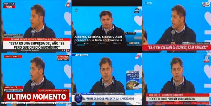 El acto del Frente de Todos, en cadena nacional