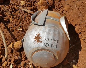 Una de las bombas que se encuentran en las calles de Siria