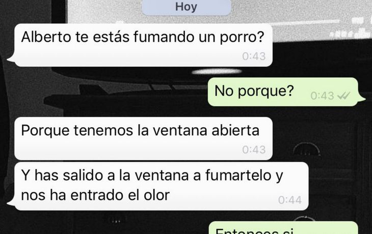 ¿Estás fumando porro?: la conversación de WhatsApp que se hizo viral