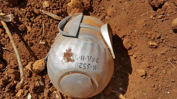 Una de las bombas que se encuentran en las calles de Siria