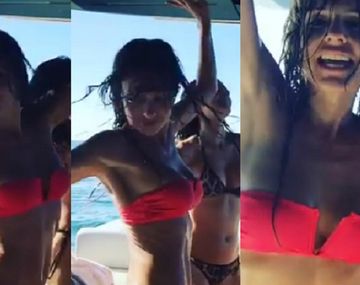 El sensual baile de Pampita en bikini a bordo de un barco en Miami