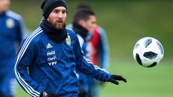Messi entrenando en la gira de marzo previa al Mundial de Rusia 2018 Messi entrenando en la gira de marzo previa al Mundial de Rusia 2018