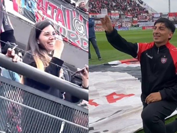 El canchero de Chacarita le propuso matrimonio a su novia en medio del estadio 