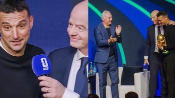 Lionel Scaloni junto a Gianni Infantino. Lionel Scaloni junto a Gianni Infantino.