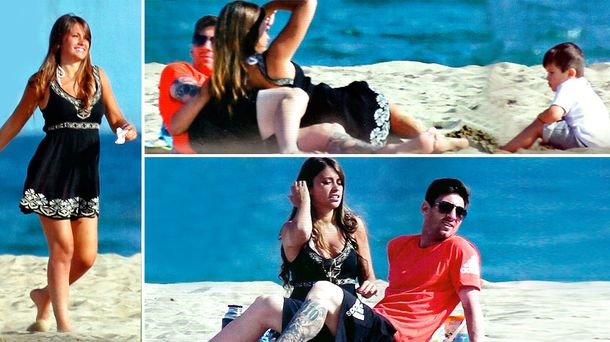 Antonella Roccuzzo lució su pancita en las playas de Barcelona