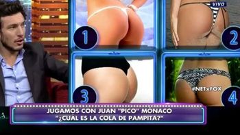 Pico Mónaco tuvo que adivinar cuál es la cola de Pampita Pico Mónaco tuvo que adivinar cuál es la cola de Pampita