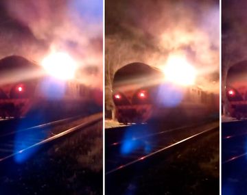 Principio de incendio en una locomotora del tren San Martín