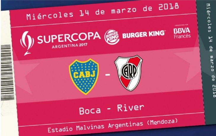 Este es el flyer de las entradas de la Supercopa Argentina 2018