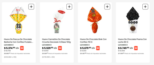 Algunas de las opciones de los supermercados Algunas de las opciones de los supermercados