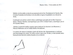 este es el sexto parte medico tras la operacion de cfk este es el sexto parte medico tras la operacion de cfk