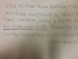 El mensaje de un vecino en Mar del Plata ante robos El mensaje de un vecino en Mar del Plata ante robos