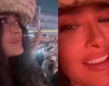 Salma Hayek en el recital de Bad Bunny en México.