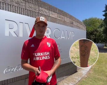 Momento Bover: es hincha de River y lleva tatuado a Riquelme