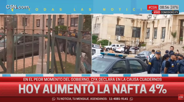 El zócalo de C5N con el aumento de la nafta El zócalo de C5N con el aumento de la nafta