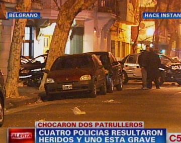 Patrulleros chocaron entre sí mientras perseguían a ladrones