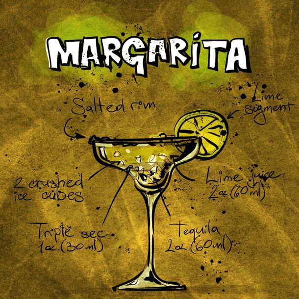 Las partes del famoso cóctel Margarita