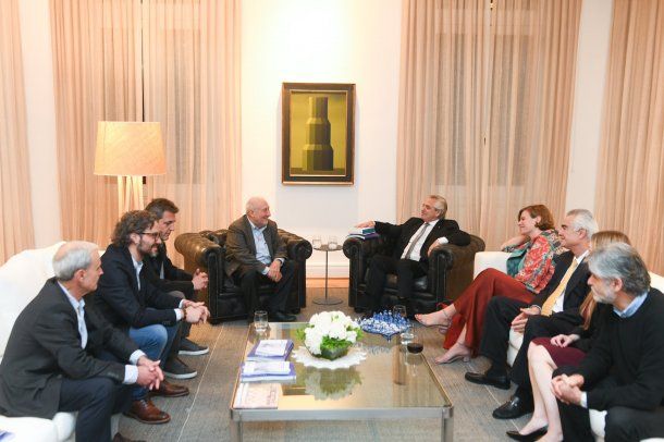 Alberto Fernández recibió a Joseph Stiglitz y representantes de la Cepal