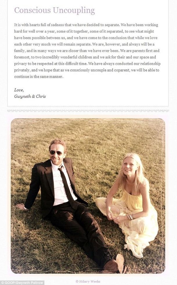 Sorpresa en Hollywood: se separaron Gwyneth Paltrow y Chris Martin