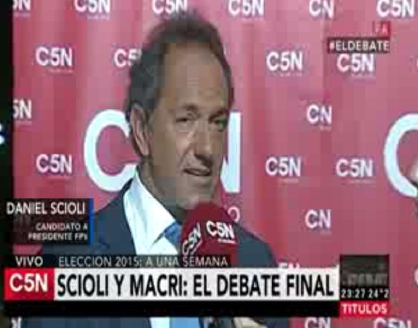 Scioli, tras el debate: Quedó en evidencia el intento de devaluación de Macri