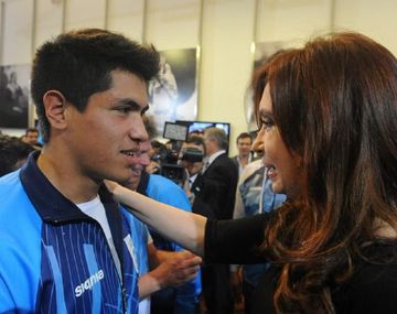 Braian Toledo y Cristina Kirchner