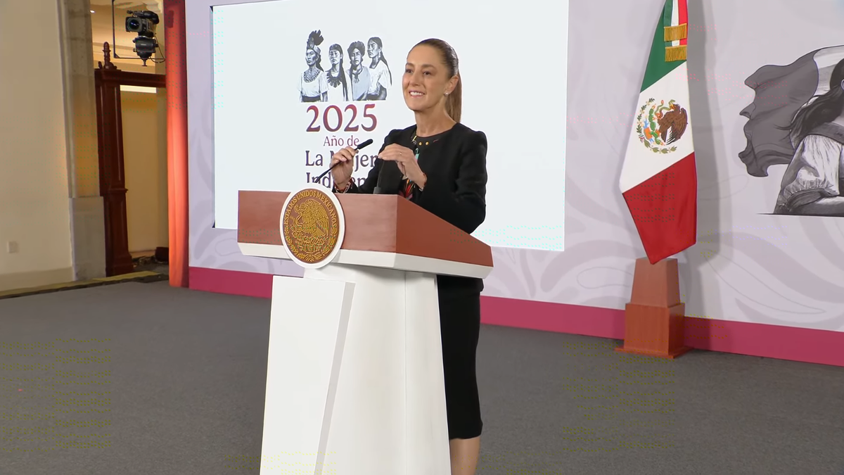 Claudia Sheinbaum en la Mañanera de este jueves.