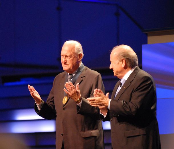Joao Havelange junto al actual presidente de FIFA Josepp Blatter