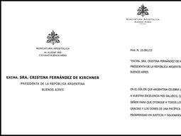el papa envio una carta a cristina por el 25 de mayo el papa envio una carta a cristina por el 25 de mayo