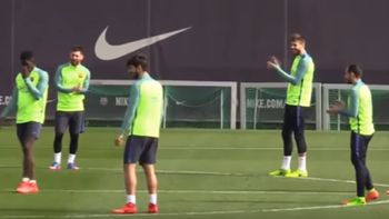 El buen clima en la práctica del equipo culé El buen clima en la práctica del equipo culé