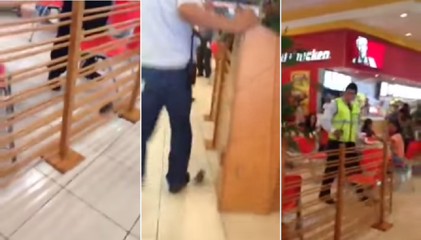 Un asco: una rata suelta en el patio de comidas