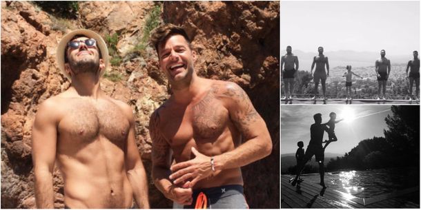 Las divertidas vacaciones de Ricky Martin con sus hijos y su novio