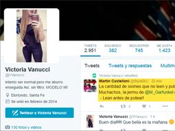 La confundieron en Twitter con Vanucci y le llueven insultos. La confundieron en Twitter con Vanucci y le llueven insultos.